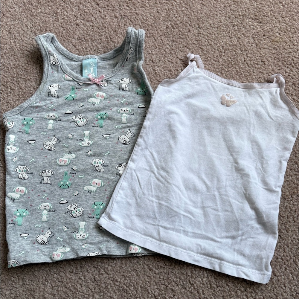 Kids Gray and White Tank Tops